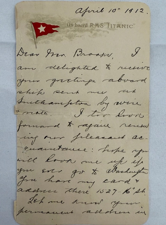 გრეისის წერილი ტიტანიკიდან