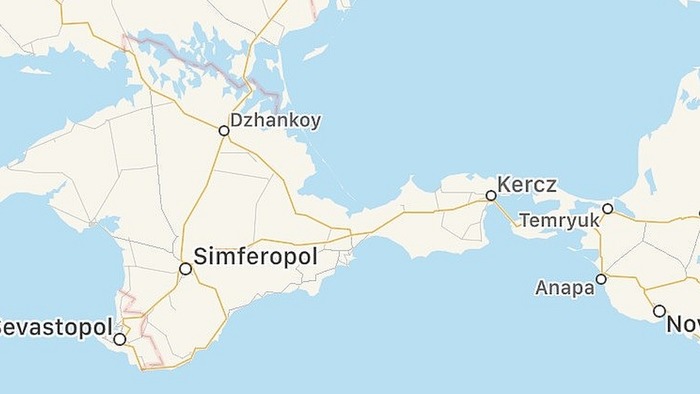 Apple Maps-ში რუსეთსა და ყირიმს შორის საზღვარი აღარ ჩანს.