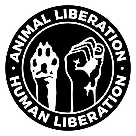 თანასწორობის იდეას ვეგანური აქტივიზმის ეს სიმბოლოც გამოხატავს: "ცხოველების თავისუფლებისთვის. ადამიანების თავისუფლებისთვის".